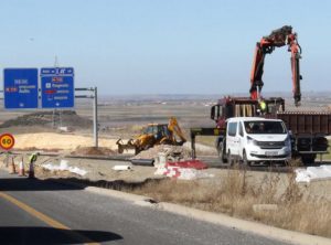 segovia 11/02/19 Estado de las obras en varios tramos de la sg-20 en segovia
